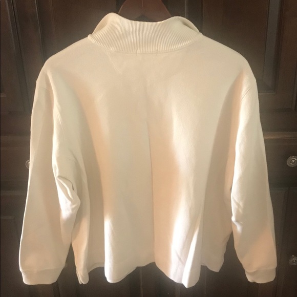Eddie Bauer XXL 1/4 Zip White Sweater - Picture 3 of 4